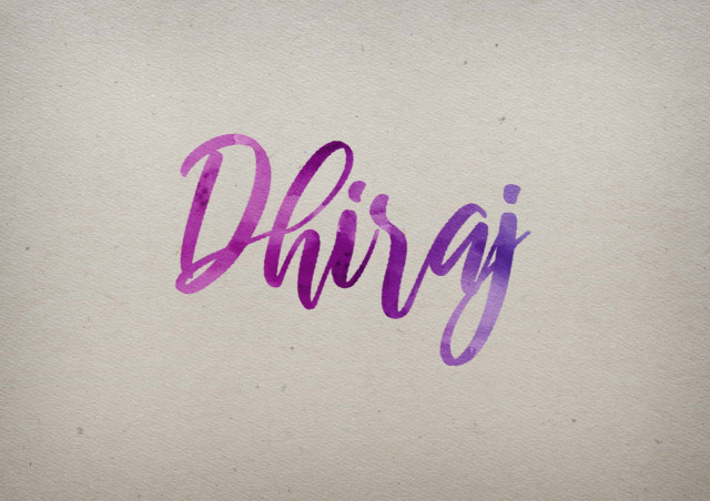 Free photo of Dhiraj Watercolor Name DP