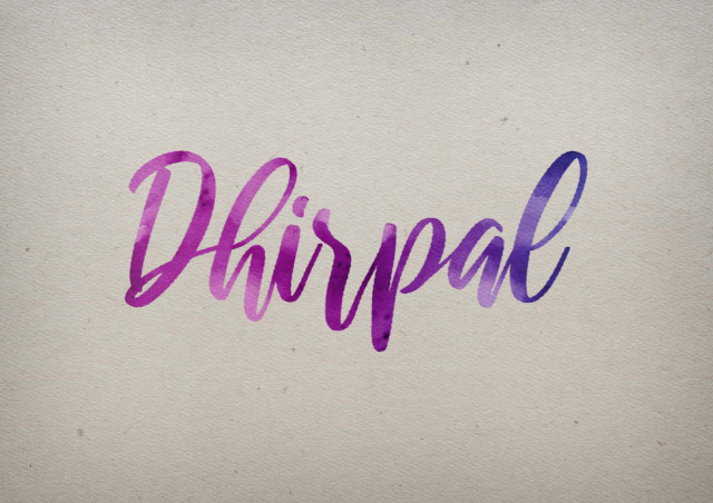 Free photo of Dhirpal Watercolor Name DP