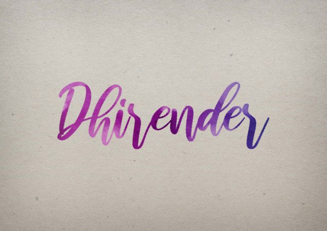 Free photo of Dhirender Watercolor Name DP