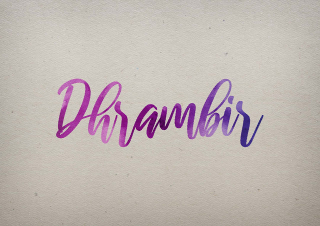 Free photo of Dhrambir Watercolor Name DP