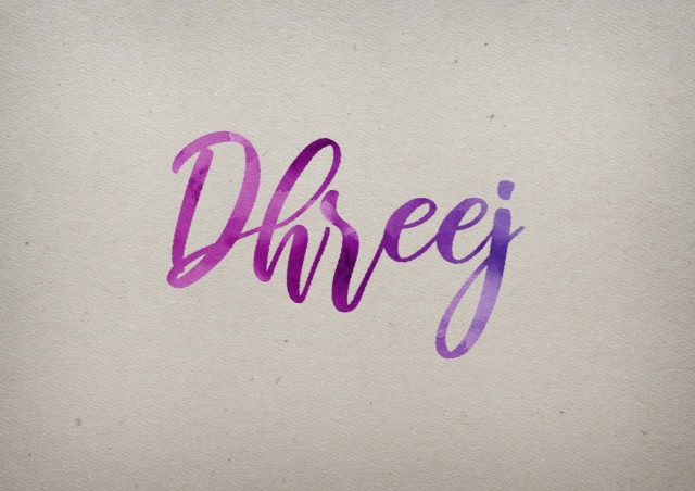 Free photo of Dhreej Watercolor Name DP