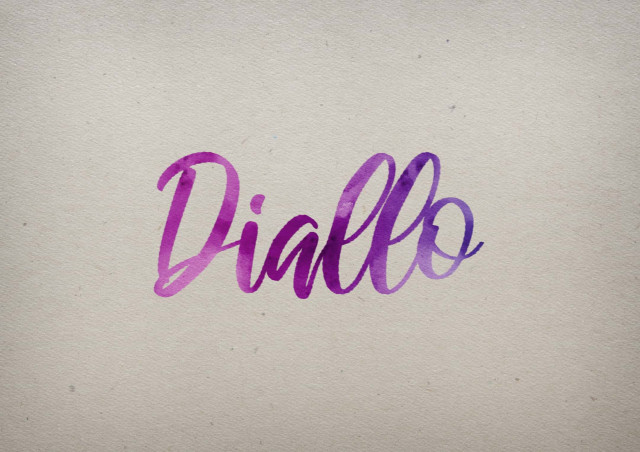 Free photo of Diallo Watercolor Name DP