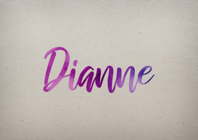 Free photo of Dianne Watercolor Name DP
