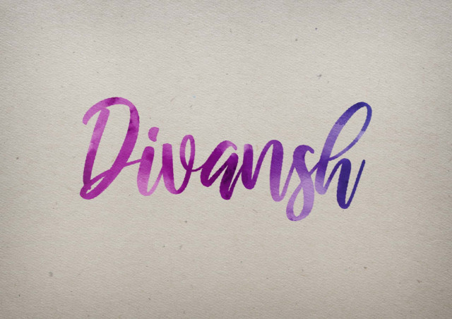 Free photo of Divansh Watercolor Name DP