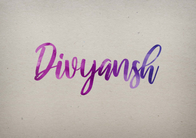 Free photo of Divyansh Watercolor Name DP