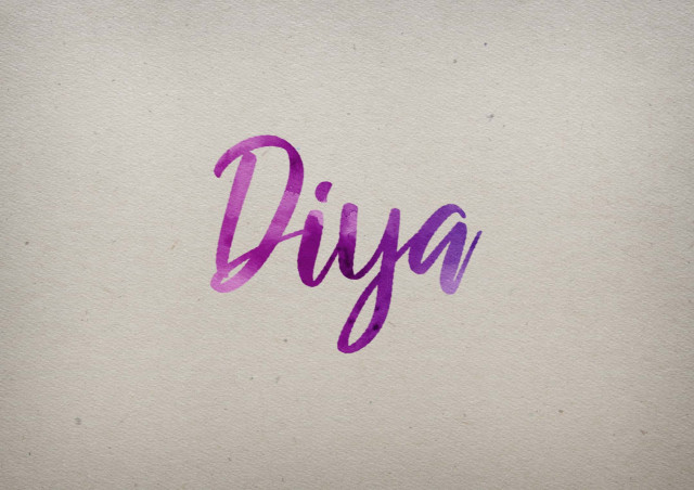 Free photo of Diya Watercolor Name DP