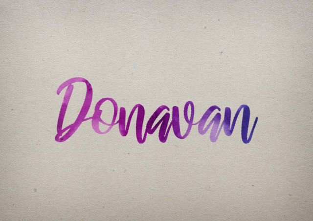 Free photo of Donavan Watercolor Name DP
