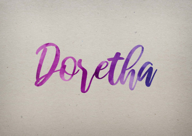 Free photo of Doretha Watercolor Name DP