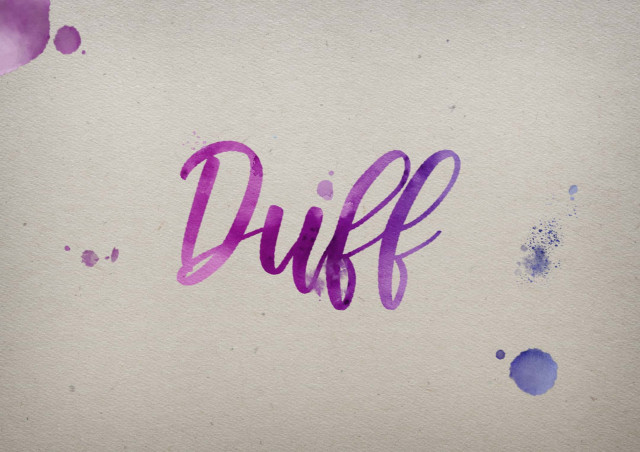 Free photo of Duff Watercolor Name DP