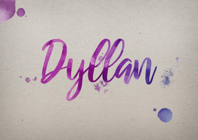 Free photo of Dyllan Watercolor Name DP
