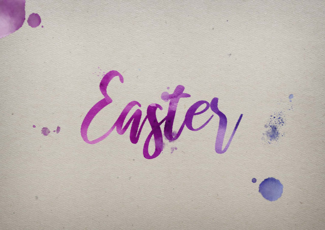 Free photo of Easter Watercolor Name DP
