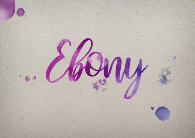 Free photo of Ebony Watercolor Name DP