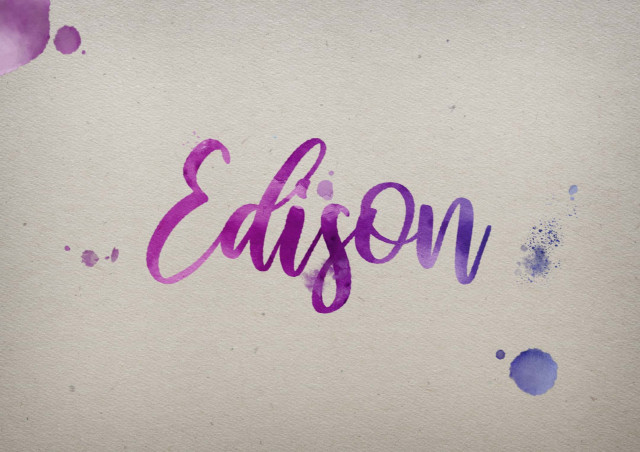Free photo of Edison Watercolor Name DP