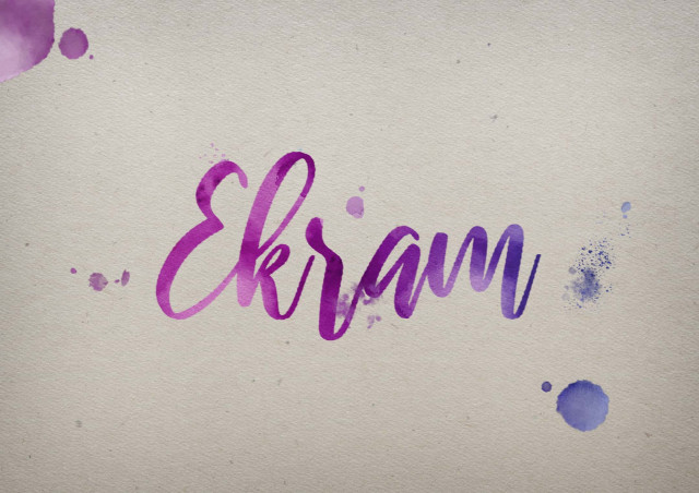 Free photo of Ekram Watercolor Name DP