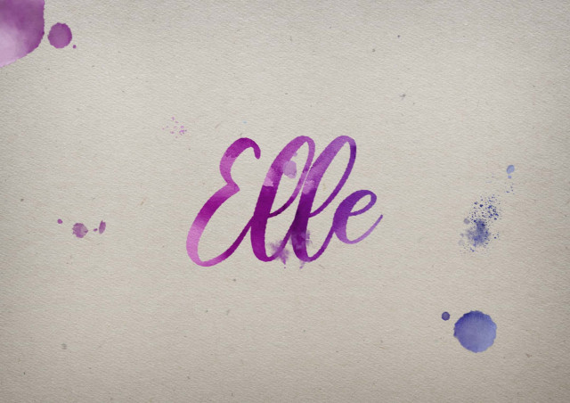 Free photo of Elle Watercolor Name DP