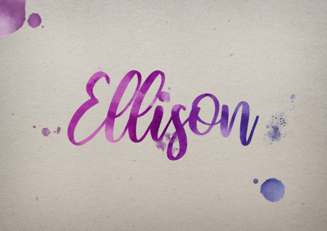 Free photo of Ellison Watercolor Name DP