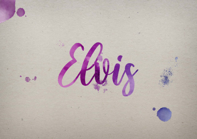 Free photo of Elvis Watercolor Name DP