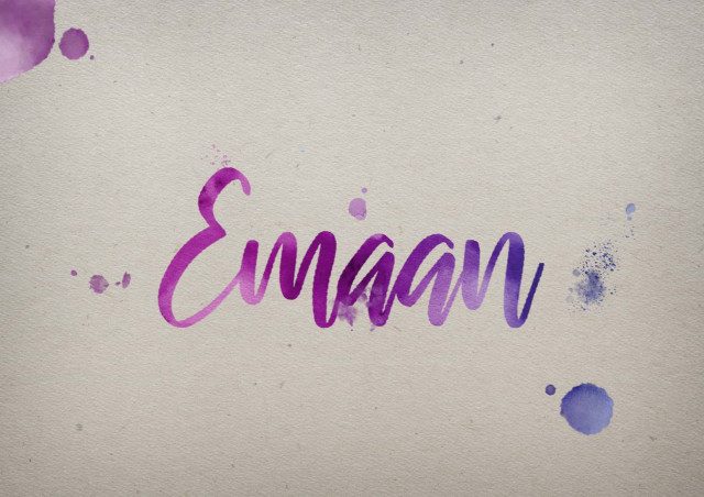 Free photo of Emaan Watercolor Name DP