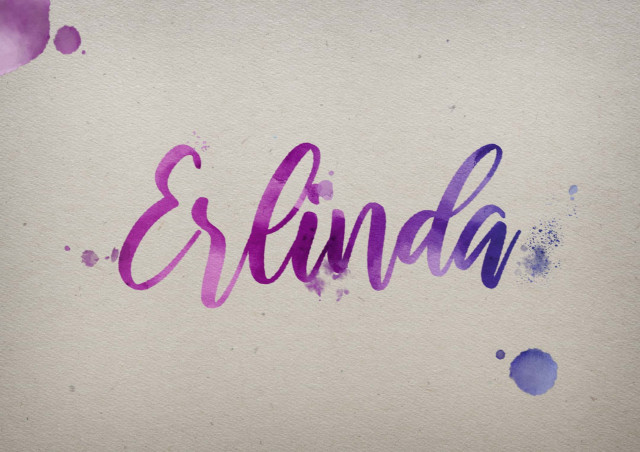 Free photo of Erlinda Watercolor Name DP