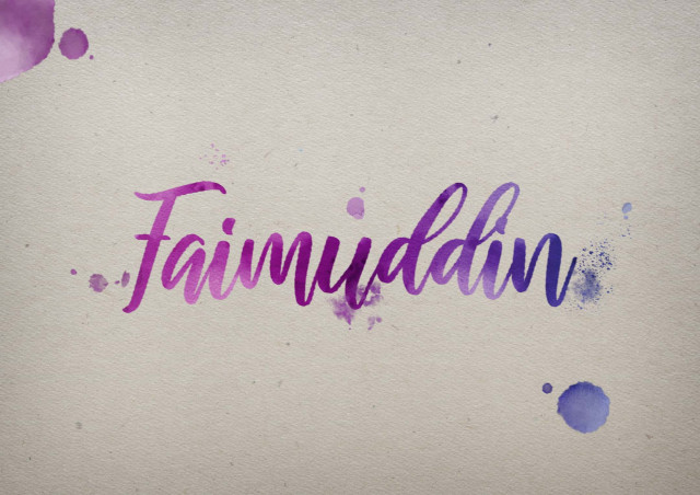 Free photo of Faimuddin Watercolor Name DP