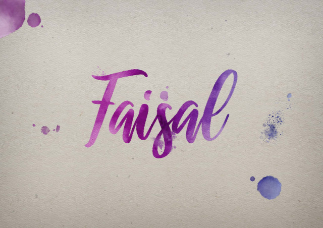 Free photo of Faisal Watercolor Name DP