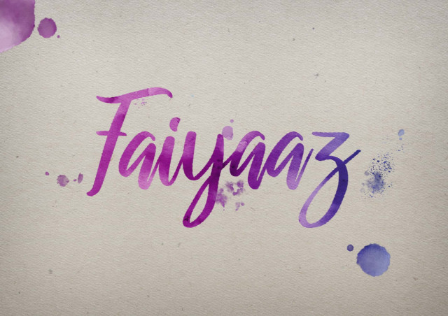 Free photo of Faiyaaz Watercolor Name DP