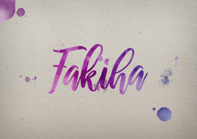Free photo of Fakiha Watercolor Name DP