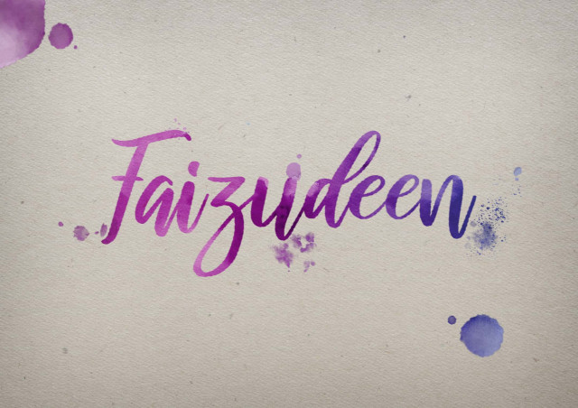 Free photo of Faizudeen Watercolor Name DP