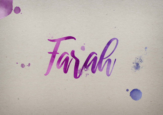 Free photo of Farah Watercolor Name DP