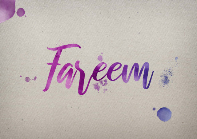 Free photo of Fareem Watercolor Name DP