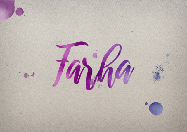 Free photo of Farha Watercolor Name DP