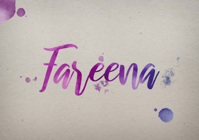 Free photo of Fareena Watercolor Name DP