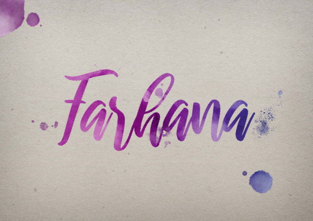 Free photo of Farhana Watercolor Name DP