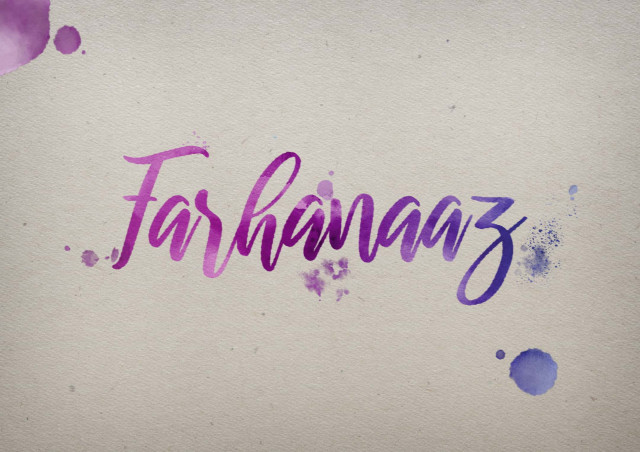 Free photo of Farhanaaz Watercolor Name DP