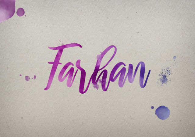 Free photo of Farhan Watercolor Name DP