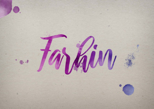 Free photo of Farhin Watercolor Name DP
