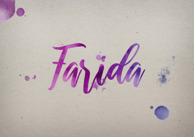 Free photo of Farida Watercolor Name DP