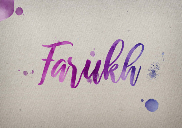 Free photo of Farukh Watercolor Name DP