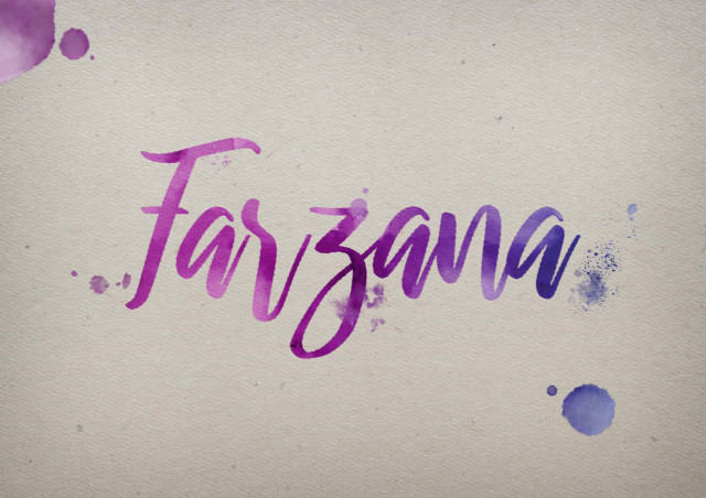 Free photo of Farzana Watercolor Name DP