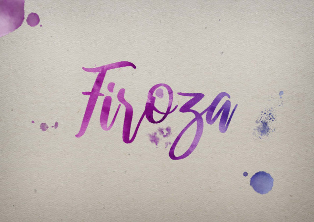 Free photo of Firoza Watercolor Name DP