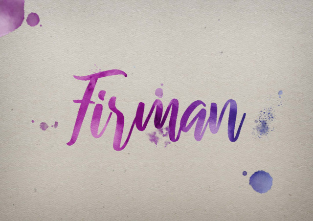 Free photo of Firman Watercolor Name DP