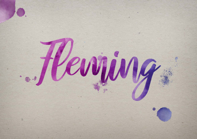 Free photo of Fleming Watercolor Name DP