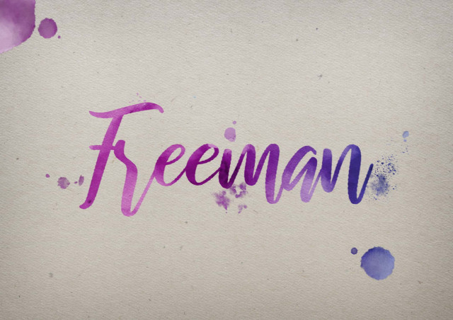 Free photo of Freeman Watercolor Name DP