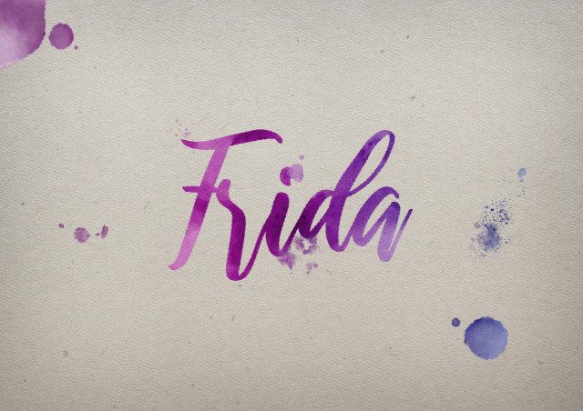 Free photo of Frida Watercolor Name DP