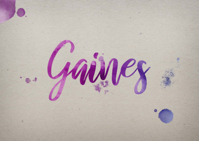 Free photo of Gaines Watercolor Name DP