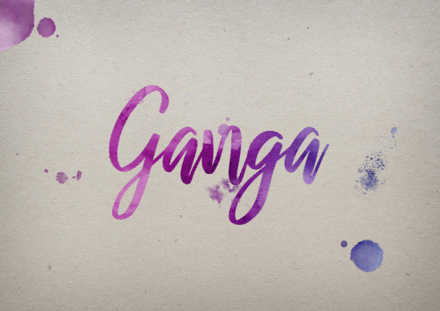 Free photo of Ganga Watercolor Name DP