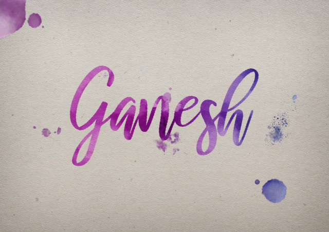 Free photo of Ganesh Watercolor Name DP