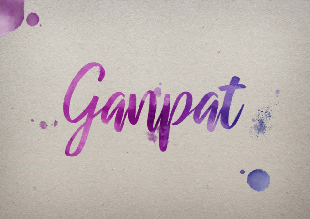 Free photo of Ganpat Watercolor Name DP