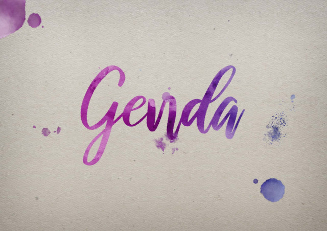 Free photo of Genda Watercolor Name DP