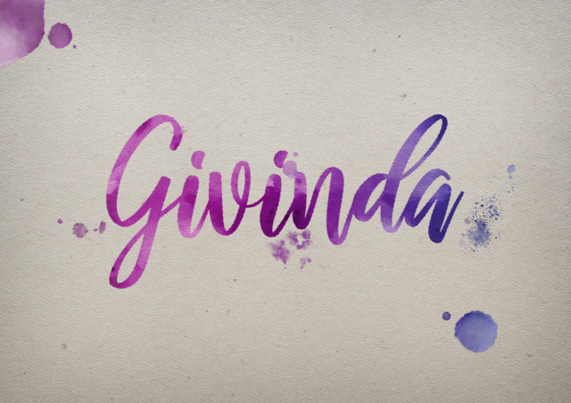 Free photo of Givinda Watercolor Name DP